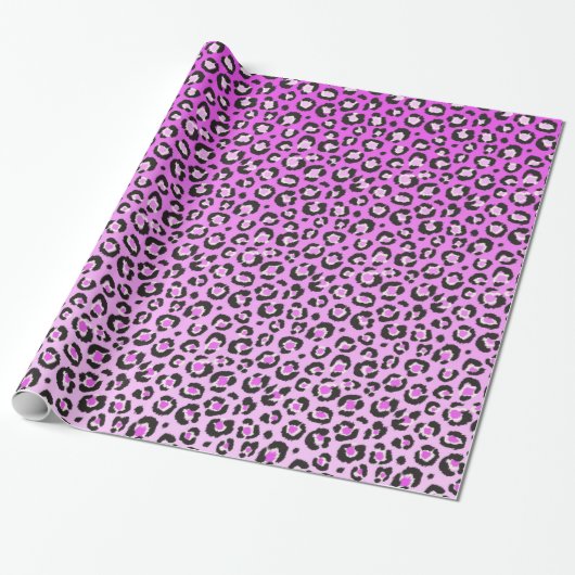 Oldschool Leopard-Druck im Rosa und im Weiß Geschenkpapier (Ungerollt)