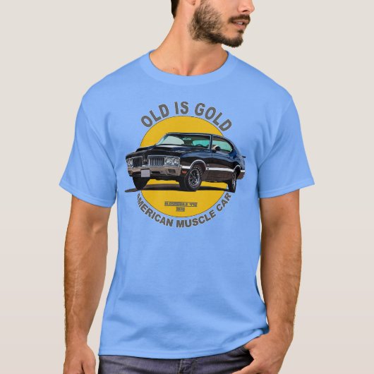 Oldsmobile 442 American Muscle 60s 70s Old is Gold T-Shirt (Vorderseite)