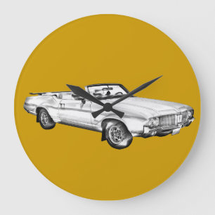 Oldsmobile-Macheten-Oberste Auto-Illustration 1971 Große Wanduhr