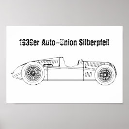Oldtimer 1939 Deutscher Auto-Gewerkschaft Silberst Poster