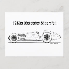 Oldtimer 1939er Deutschland Mercedes Sielberpfeil Postkarte