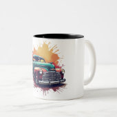Oldtimer 1940er Lowrider Zweifarbige Tasse (VorderseiteRechts)
