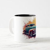 Oldtimer 1940er Lowrider Zweifarbige Tasse (Vorderseite Links)