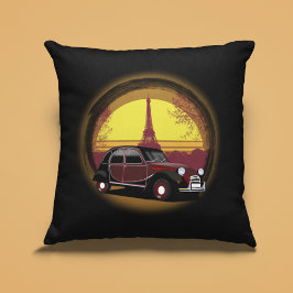 Oldtimer 2cv Charleston Paris Sonnenuntergang Kissen