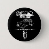 Oldtimer 2cv Deux Chevaux Französische Tradition Button (Vorderseite)