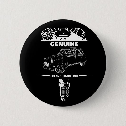 Oldtimer 2cv Deux Chevaux Französische Tradition Button (Vorderseite)