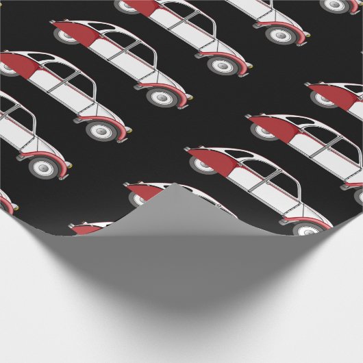 Oldtimer 2CV Dolly Rot Geschenkpapier (Ecke)