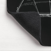 Oldtimer 2cv Dyane 6 Retro-Illustration Mousepad (Ecke)