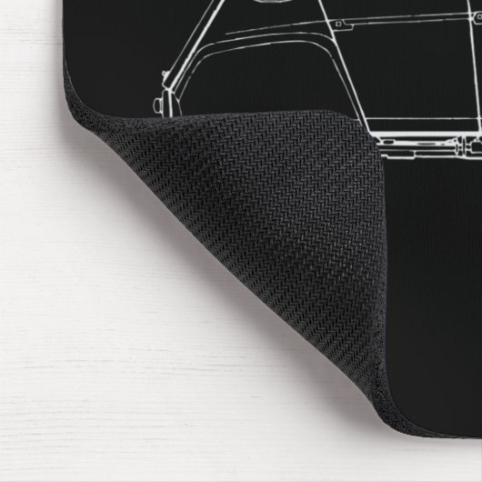 Oldtimer 2cv Dyane 6 Retro-Illustration Mousepad (Ecke)