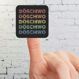 Oldtimer 2cv Ente 70er Döschwo Quadratischer Aufkleber