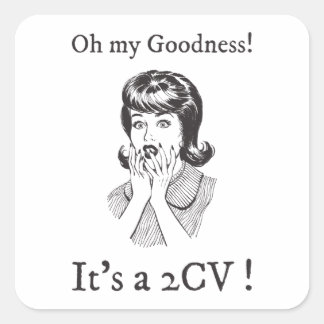 Oldtimer 2CV Ente Comic Stil Quadratischer Aufkleber