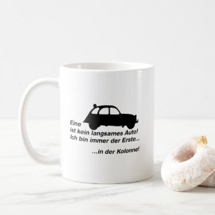 Oldtimer 2cv Ente - Der Erste in der Kolone Kaffeetasse