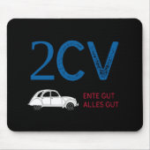 Oldtimer 2cv Ente Frankreich Farben Mousepad (Vorne)