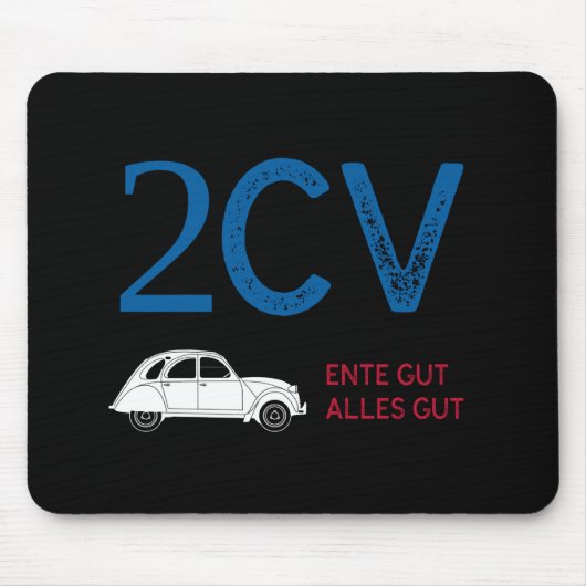 Oldtimer 2cv Ente Frankreich Farben Mousepad (Vorne)