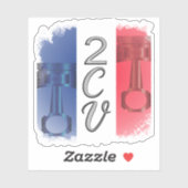 Oldtimer 2cv Ente Frankreich Flagge  Aufkleber (Blatt)