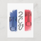 Oldtimer 2cv Ente Frankreich Flagge  Postkarte (Vorderseite)