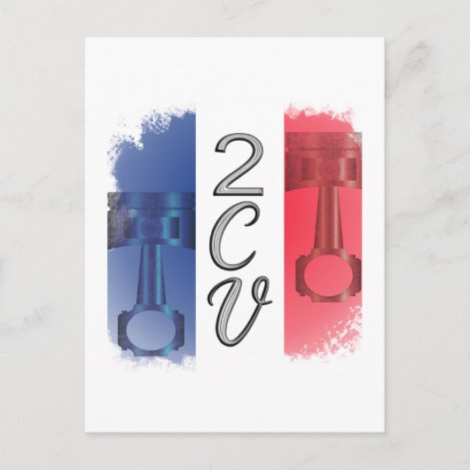 Oldtimer 2cv Ente Frankreich Flagge  Postkarte (Vorderseite)