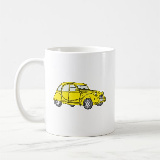 Oldtimer 2cv Ente Gelb Kaffeetasse (Links)