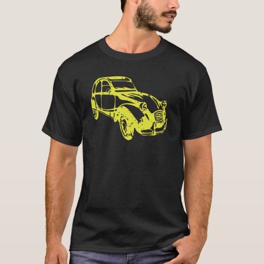Oldtimer 2cv Ente Gelb T-Shirt (Vorderseite)