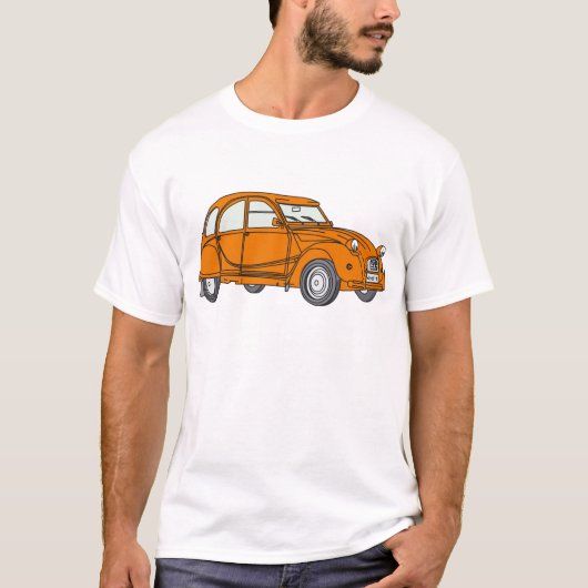 Oldtimer 2cv Ente Orange T-Shirt (Vorderseite)