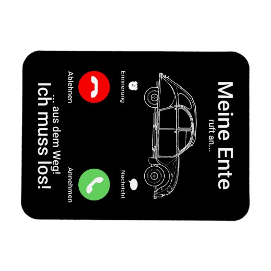 Oldtimer 2cv Ente Silhouette Smartphone Magnet (Horizontal)
