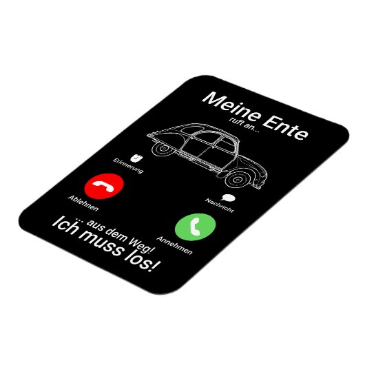 Oldtimer 2cv Ente Silhouette Smartphone Magnet (Linke Seite)