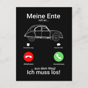 Oldtimer 2cv Ente Silhouette Smartphone Postkarte