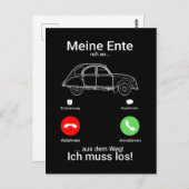 Oldtimer 2cv Ente Silhouette Smartphone Postkarte (Vorne/Hinten)