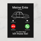 Oldtimer 2cv Ente Silhouette Smartphone Postkarte (Vorderseite)