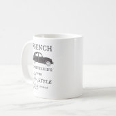 Oldtimer 2cv French engineering Retro Kaffeetasse (Vorderseite Links)