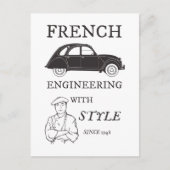 Oldtimer 2cv French engineering Retro Postkarte (Vorderseite)