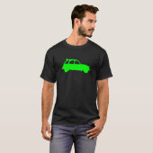 Oldtimer 2cv Grüne Enten Silhouette T-Shirt (Vorne ganz)