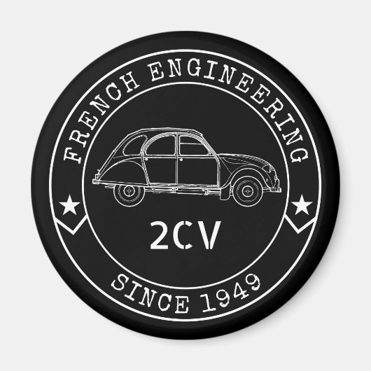 Oldtimer 2CV-Gütezeichen Magnet (Vorne)