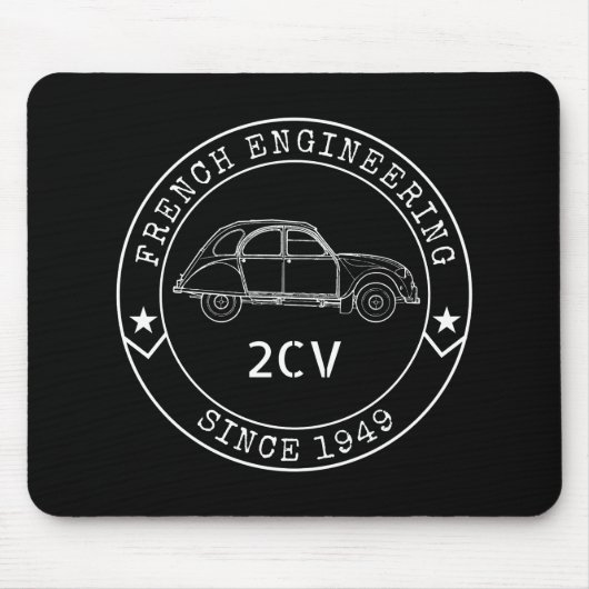 Oldtimer 2CV-Gütezeichen Mousepad (Vorne)