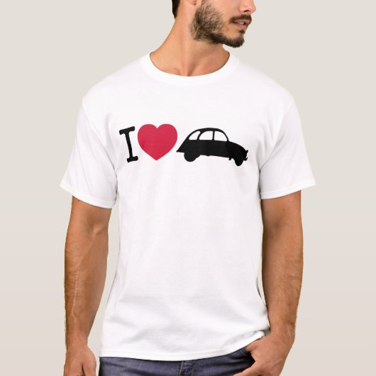 Oldtimer 2cv I love Ente T-Shirt (Vorderseite)