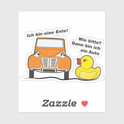 Oldtimer 2cv Ich bin eine Ente Humor Aufkleber (Blatt)