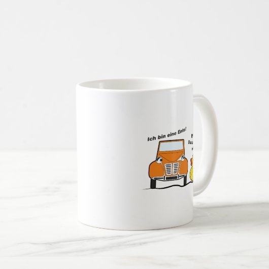 Oldtimer 2cv Ich bin eine Ente Humor Kaffeetasse (VorderseiteRechts)