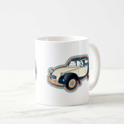 Oldtimer 2CV Klassiker Kaffeetasse (VorderseiteRechts)