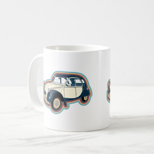 Oldtimer 2CV Klassiker Kaffeetasse (Vorderseite Links)