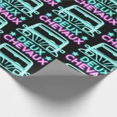 Oldtimer 2cv Retro Neon Deux Chevaux Geschenkpapier (Ecke)