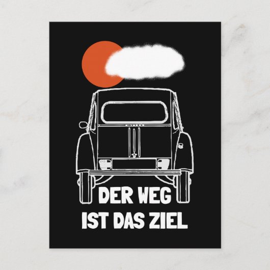 Oldtimer 2cv Retro Sonnenuntergang Postkarte (Vorderseite)
