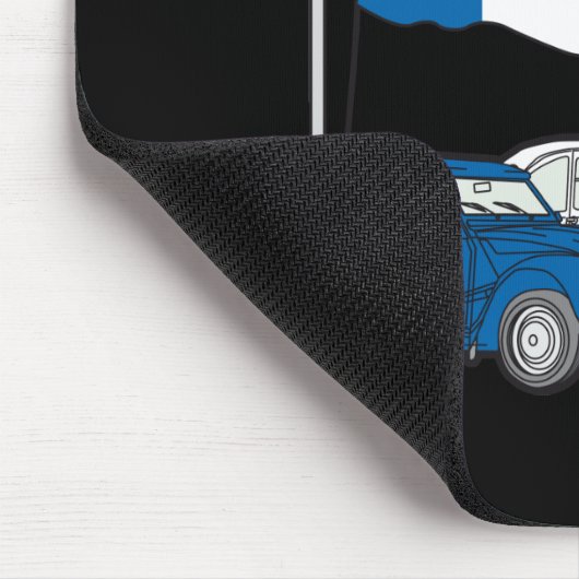 Oldtimer 2CV Trio Frankreich Flagge Mousepad (Ecke)