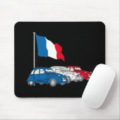 Oldtimer 2CV Trio Frankreich Flagge Mousepad (Mit Mouse)