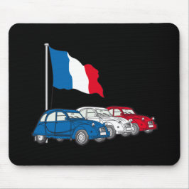 Oldtimer 2CV Trio Frankreich Flagge Mousepad