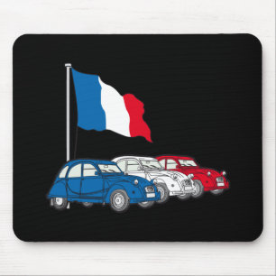 Oldtimer 2CV Trio Frankreich Flagge Mousepad