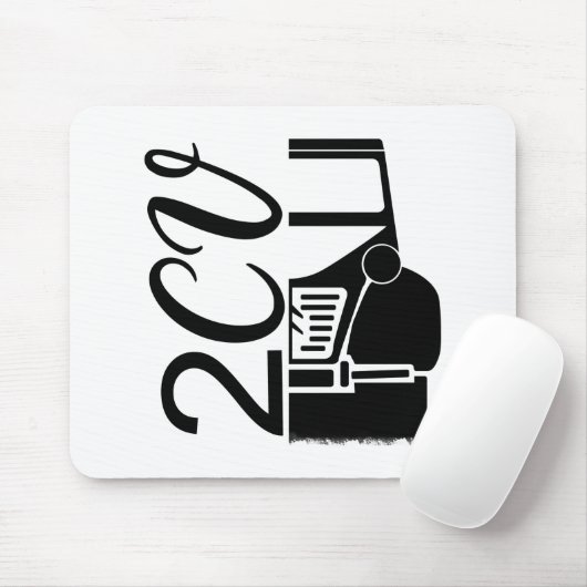 Oldtimer 2cv Typografie Halbe Ente Mousepad (Mit Mouse)