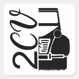 Oldtimer 2cv Typografie Halbe Ente Quadratischer Aufkleber