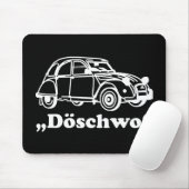 Oldtimer 2cv Weisse Döschwo Silhouette Mousepad (Mit Mouse)