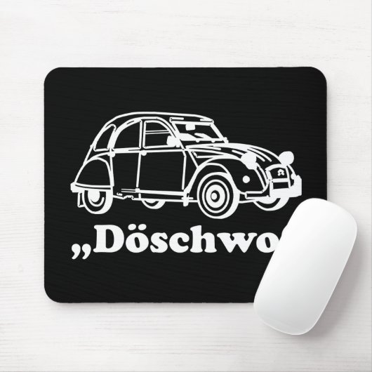 Oldtimer 2cv Weisse Döschwo Silhouette Mousepad (Mit Mouse)