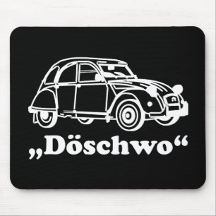 Oldtimer 2cv Weisse Döschwo Silhouette Mousepad